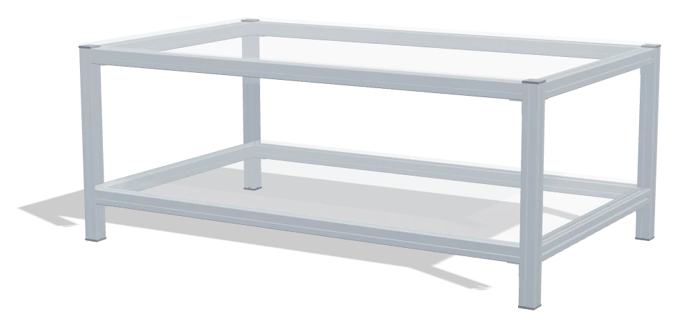 Mesa de centro com tampo de vidro